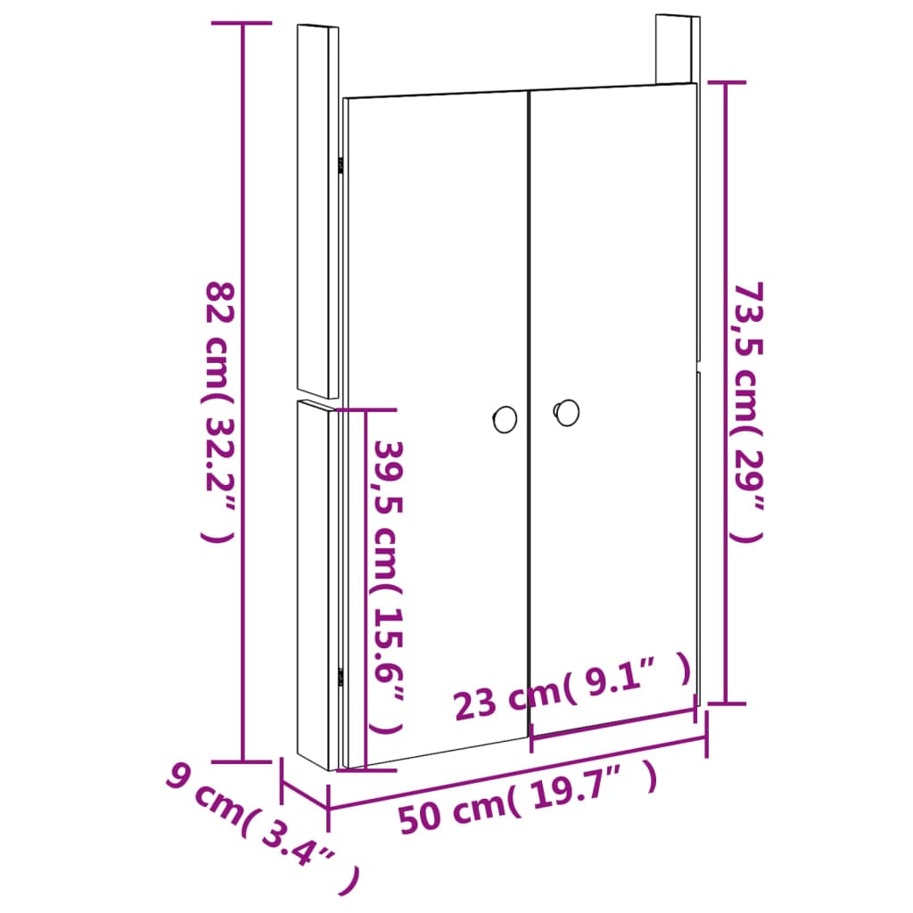 Ante da Cucina da Esterno MEPPEL 2pz 50x9x82 cm Legno Massello di Douglas | homemem39