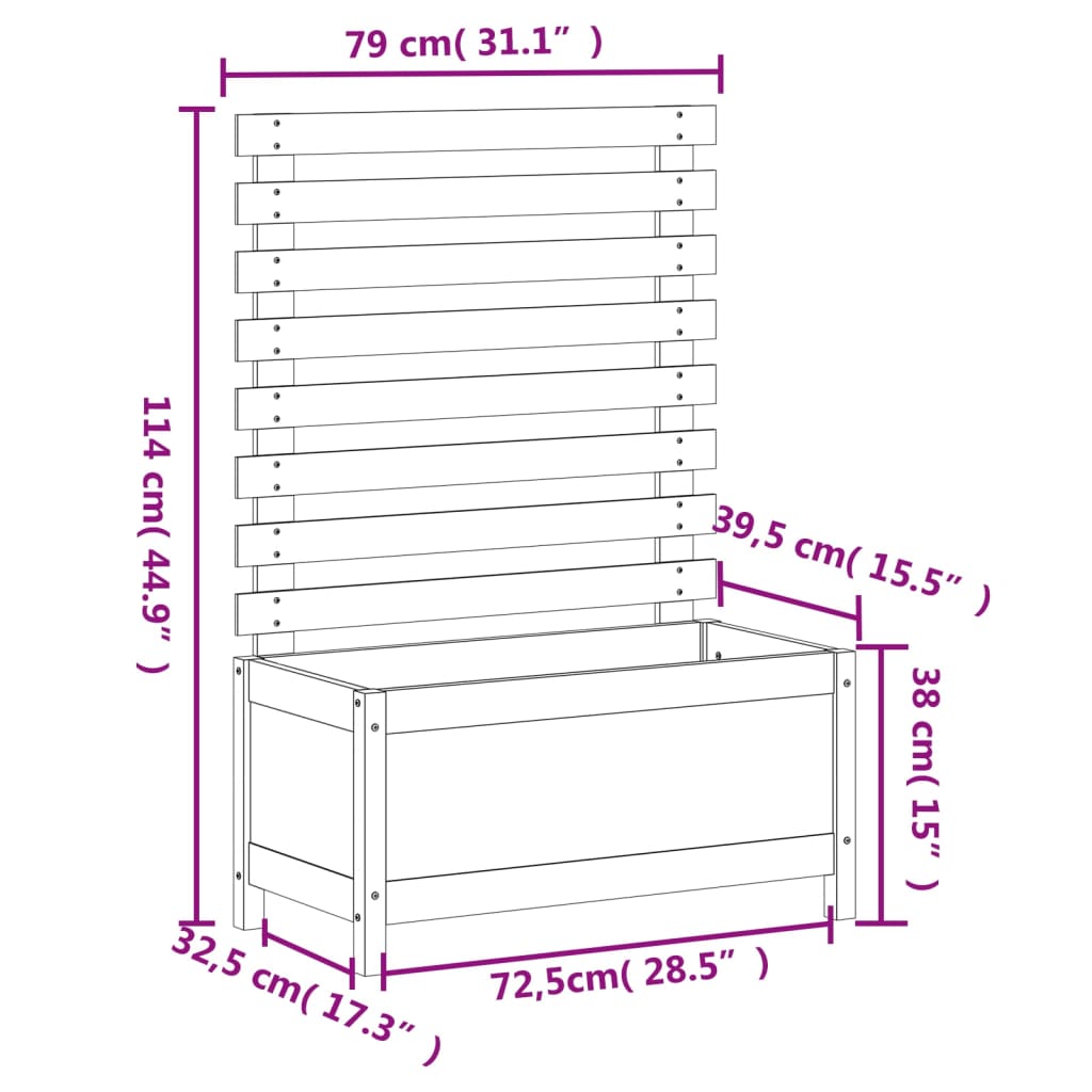 Fioriera Giardino con Rastrelliera 79x39,5x114cm Legno Douglas | homemem39