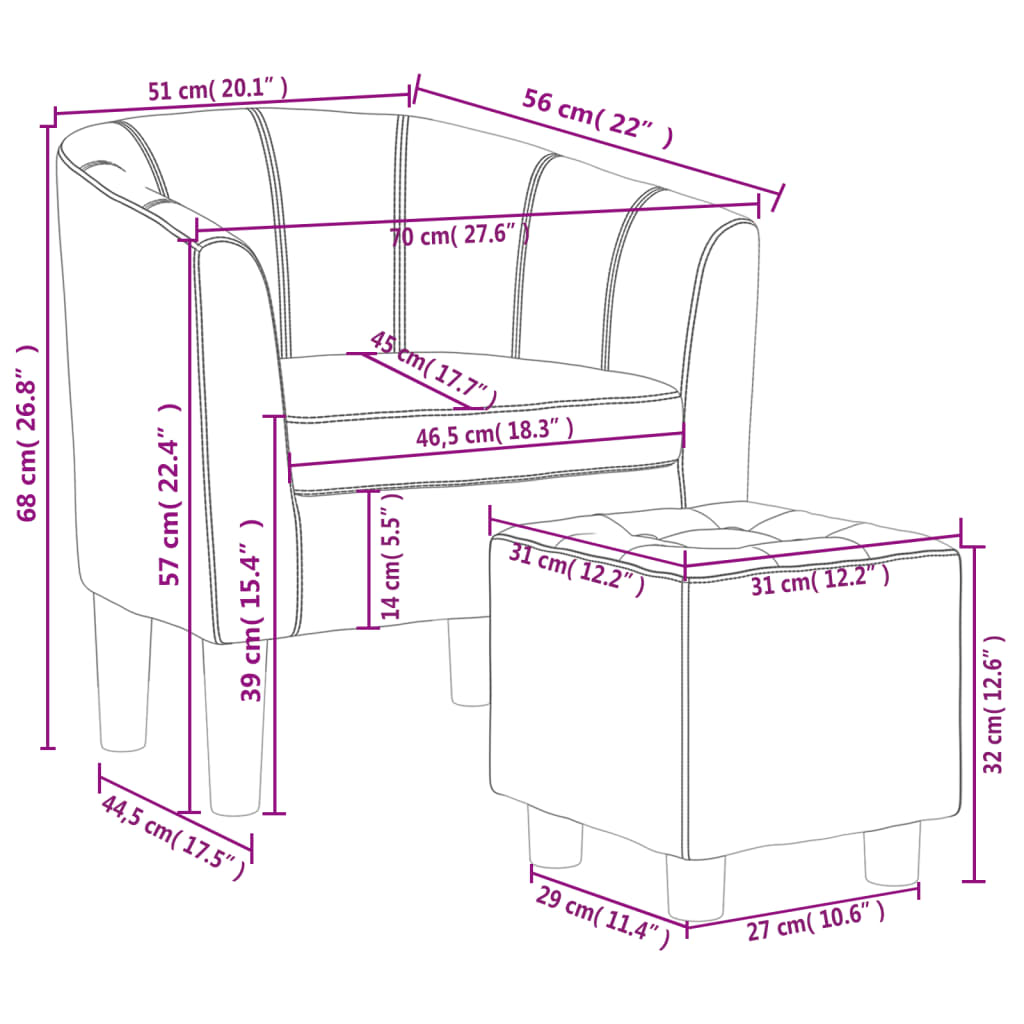 Poltrona a Pozzetto con Poggiapiedi Rosso Vino in Similpelle - homemem39