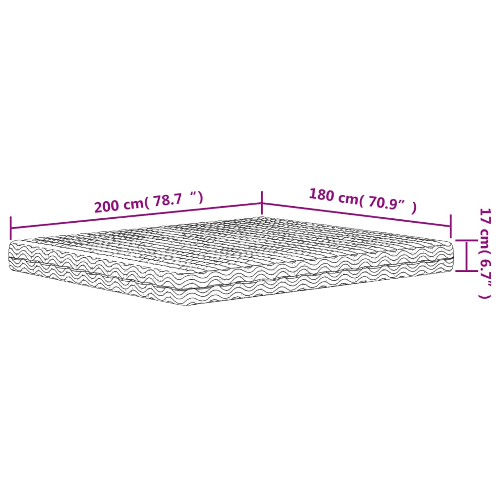 Materasso in Schiuma Bianco 180x200 cm Durezza H2 H3 | homemem39