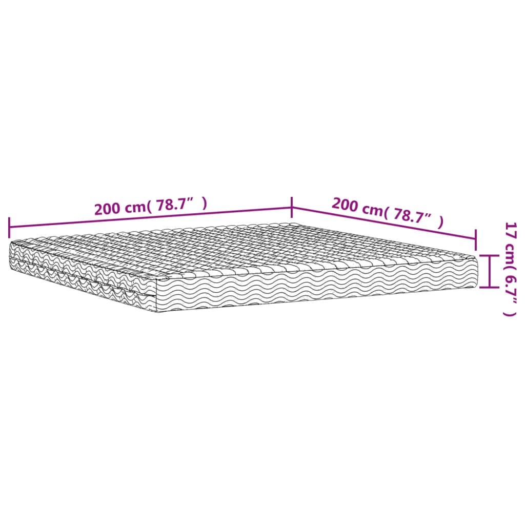 Materasso in Schiuma Bianco 200x200 cm Durezza H2 H3