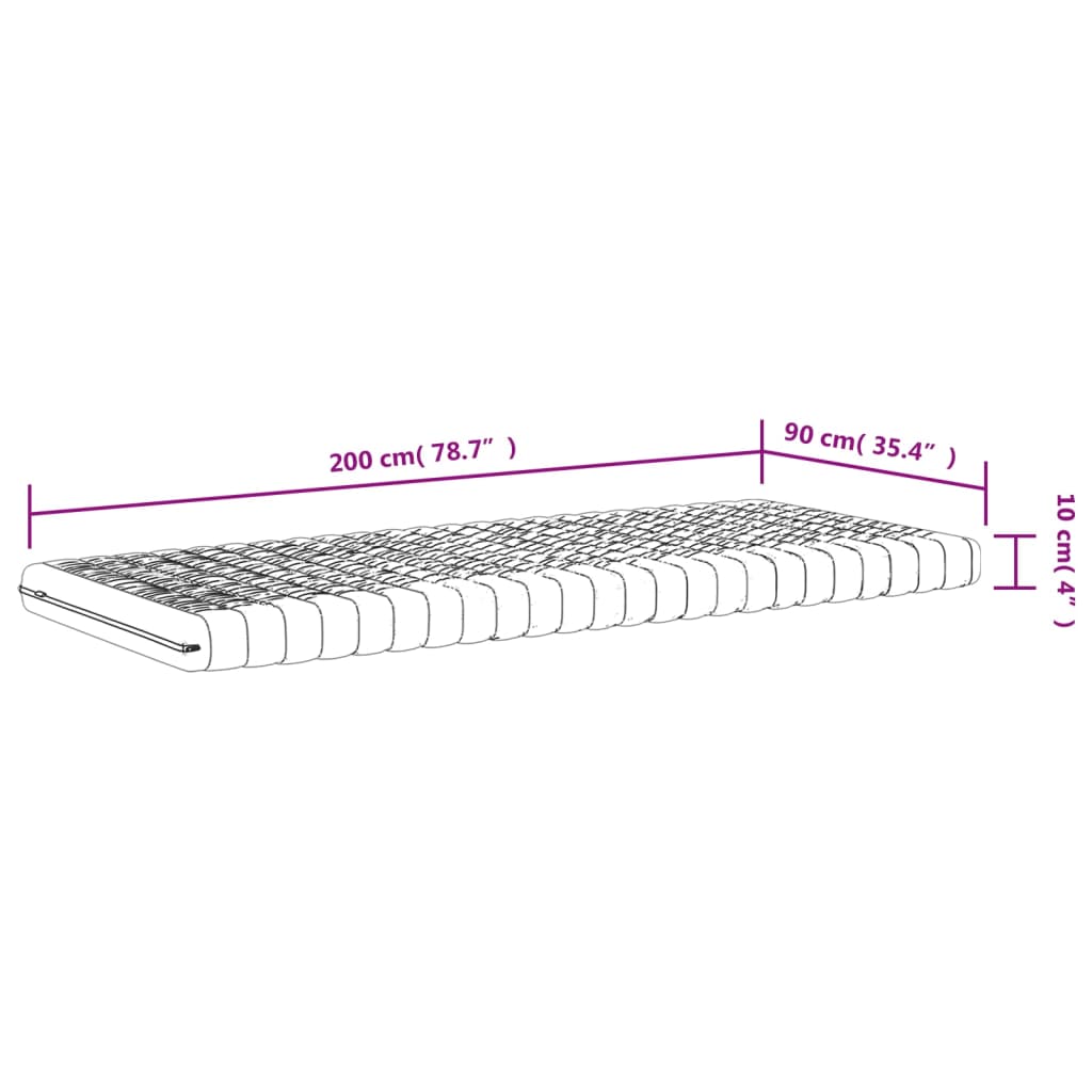 Materasso in Schiuma Bianco 90x200 cm 7 Zone Durezza 20 ILD | homemem39