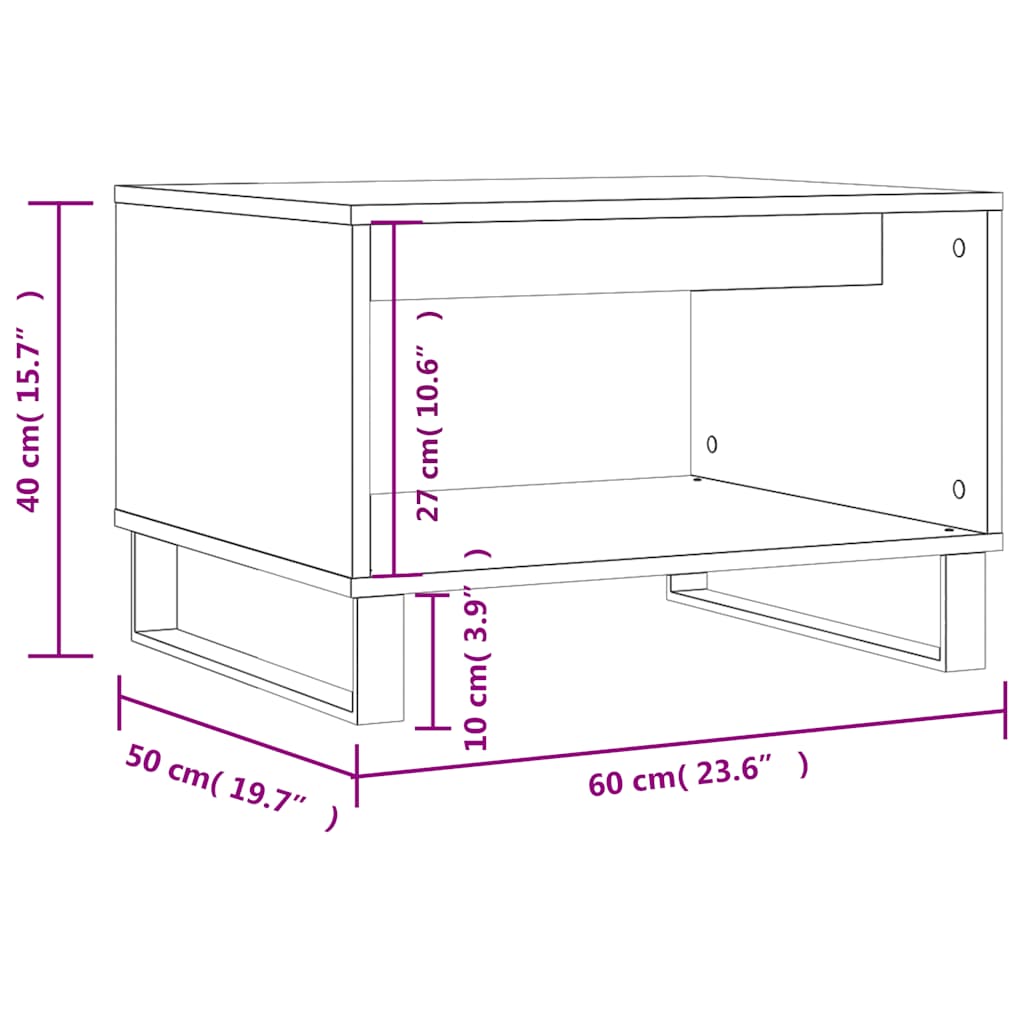 Tavolino da Salotto Grigio Sonoma 60x50x40 cm Legno Multistrato