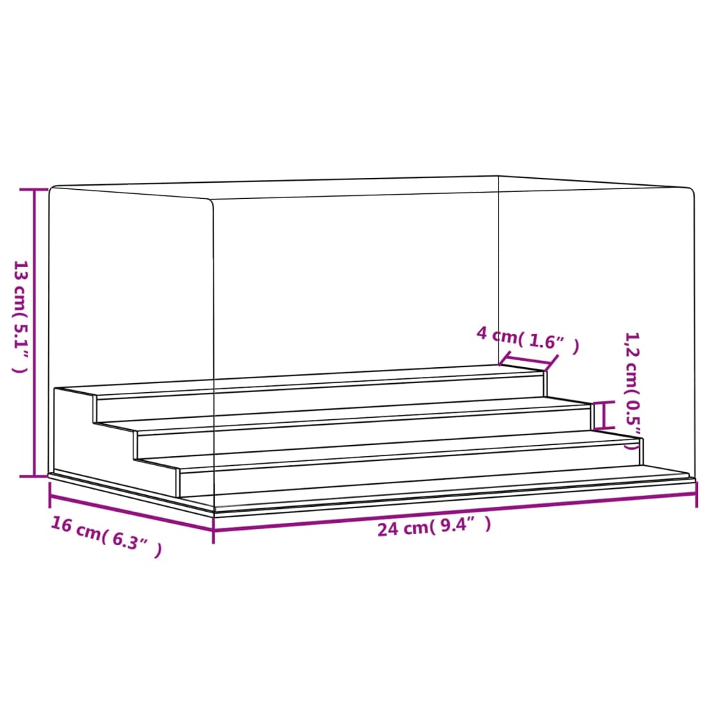 Scatola Espositiva Trasparente 24x16x13 cm in Acrilico - homemem39