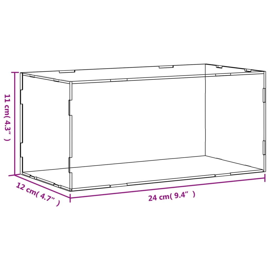 Scatola espositiva trasparente 24x12x11 cm in acrilico | homemem39