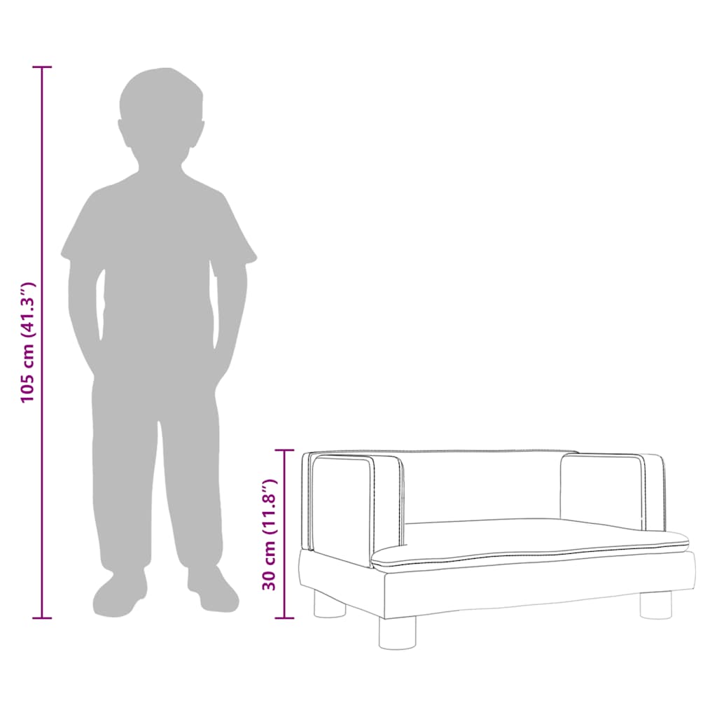 Divano per Bambini Crema 60x40x30 cm in Similpelle | homemem39
