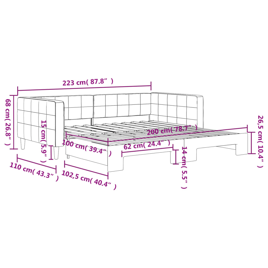Divano Letto con Letto Estraibile Giallo 100x200 cm in Velluto | homemem39