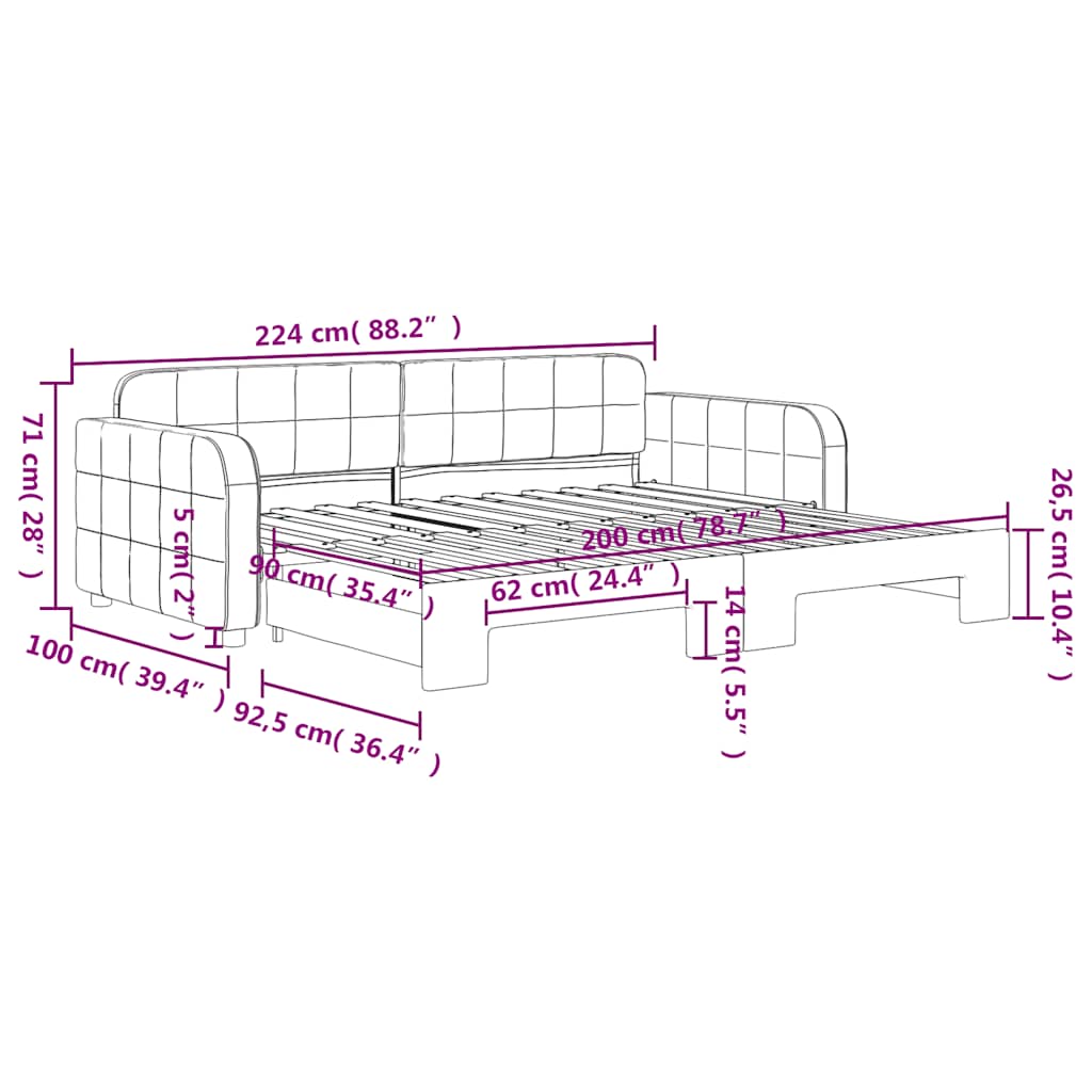 Divano Letto con Letto Estraibile Verde Scuro 90x200cm Velluto | homemem39