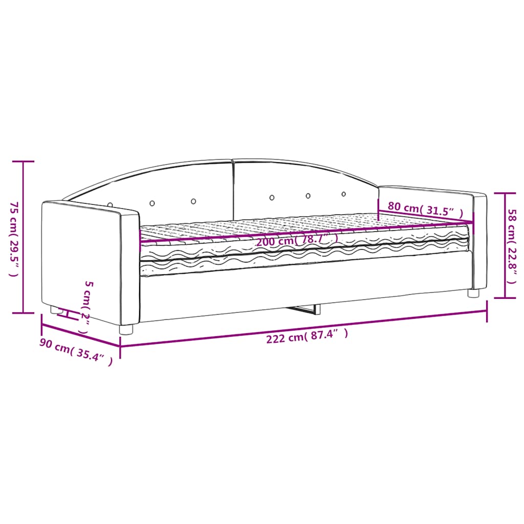 Divano Letto con Materasso Verde Scuro 80x200 cm in Velluto | homemem39