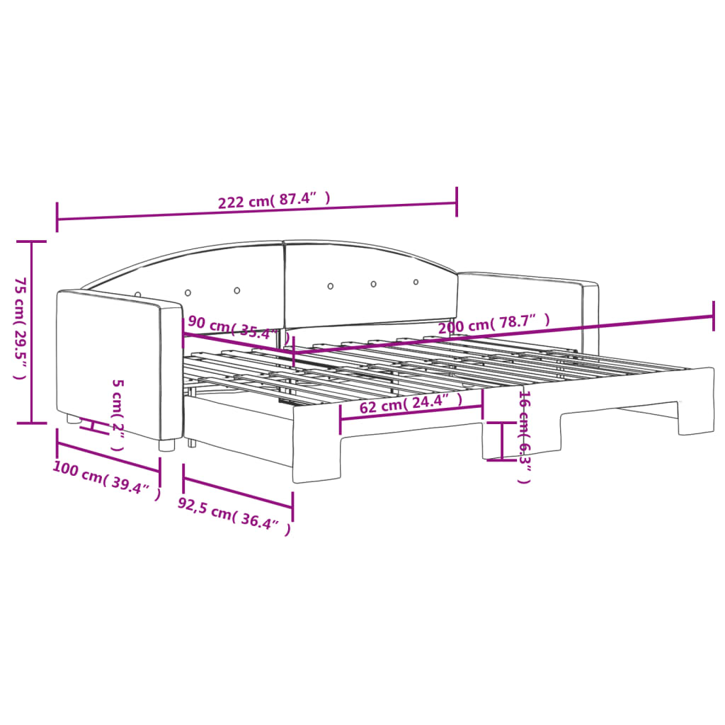 Divano Letto con Letto Estraibile Verde Scuro 90x200cm Velluto | homemem39
