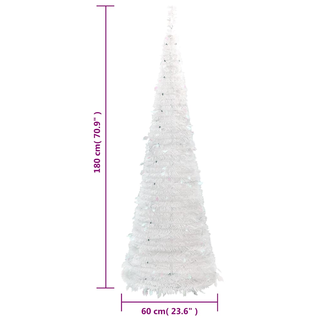 Albero di Natale Artificiale Pop-up con 150 LED Bianco 180 cm