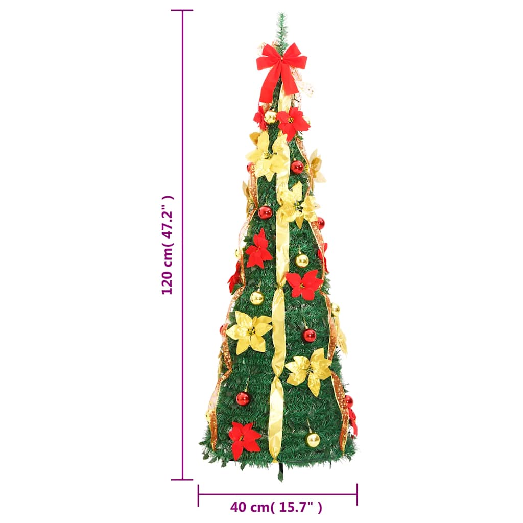 Albero di Natale Artificiale Pop-up con 50 LED Verde 120 cm