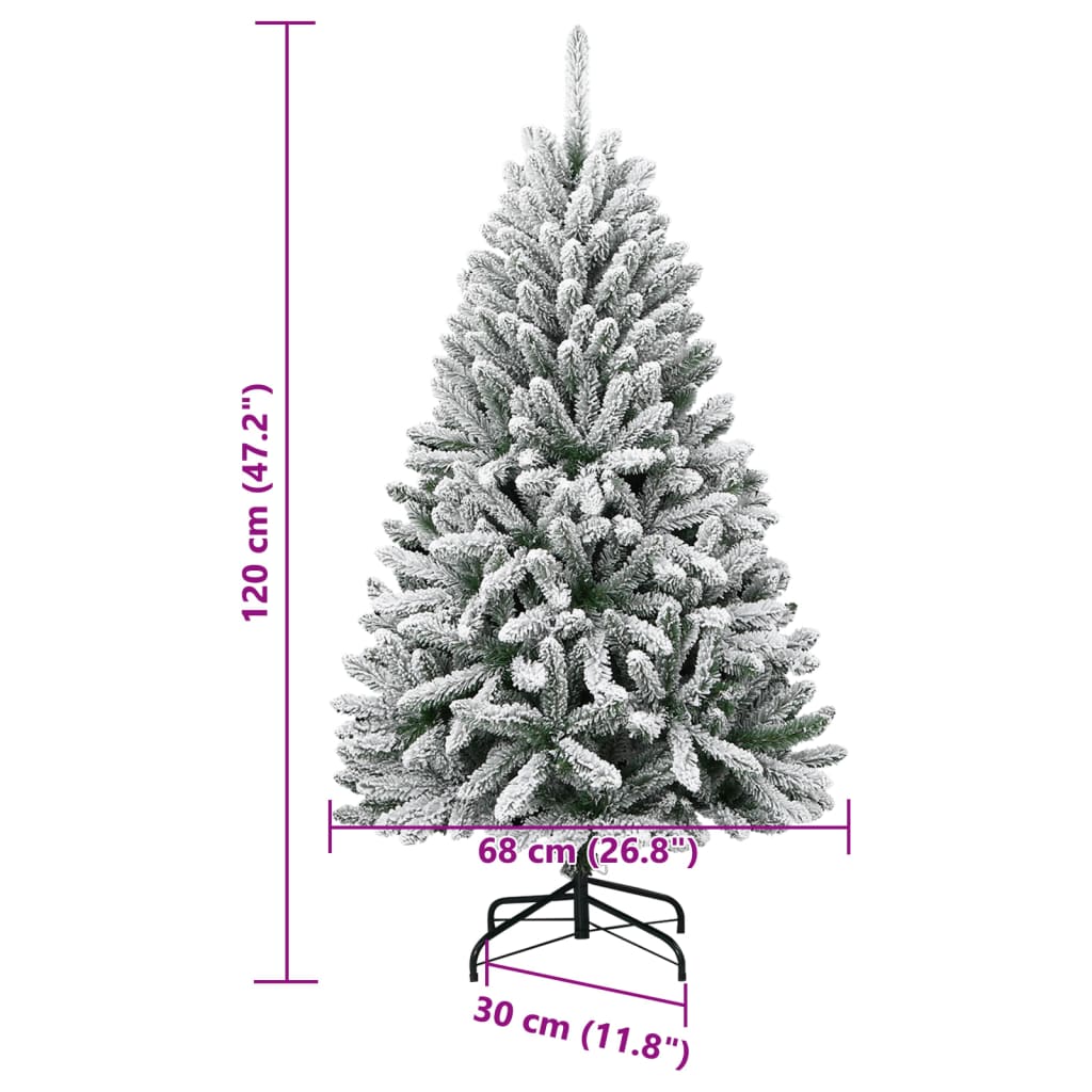 Albero Natale Artificiale Incernierato con Neve Fioccata 120 cm | homemem39