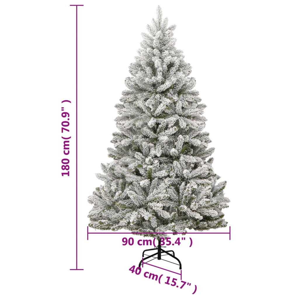 Albero Natale Artificiale Incernierato con Neve Fioccata 180 cm | homemem39