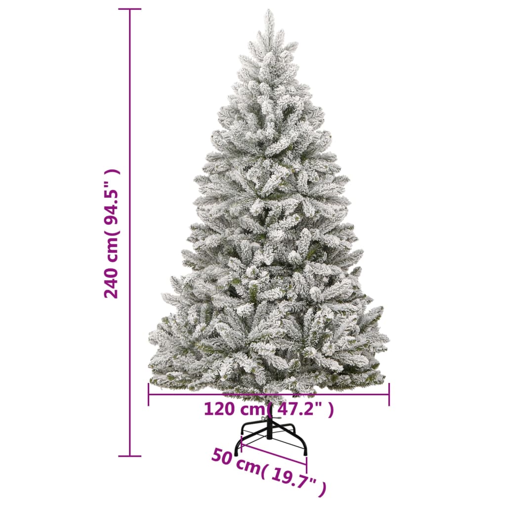 Albero Natale Artificiale Incernierato con Neve Fioccata 240 cm | homemem39