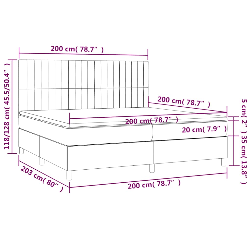 Giroletto a Molle con Materasso Verde Scuro 200x200 cm Velluto | homemem39