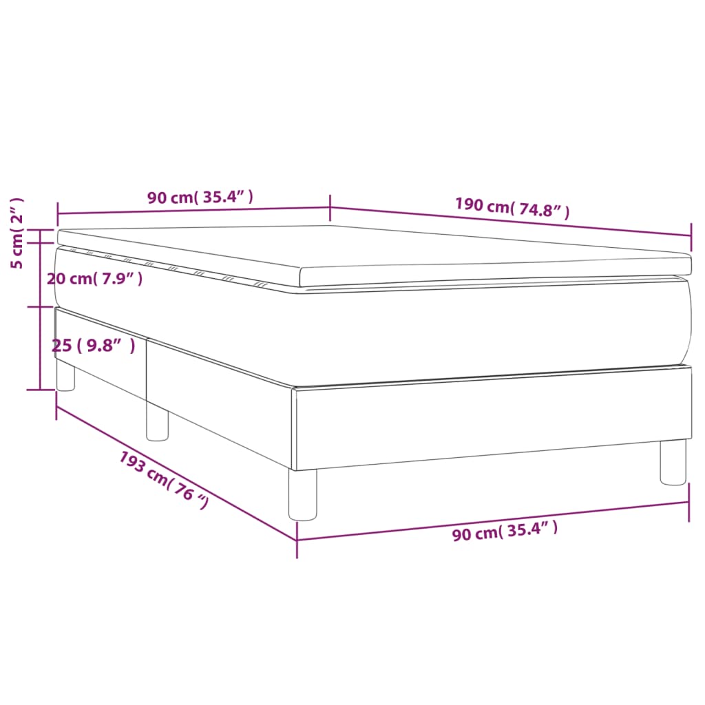 Giroletto a Molle con Materasso Blu 90x190 cm in Tessuto | homemem39