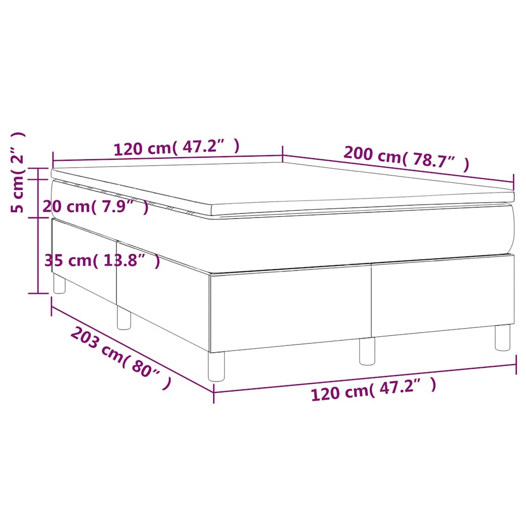 Giroletto a Molle con Materasso Verde Scuro 120x200 cm Velluto | homemem39