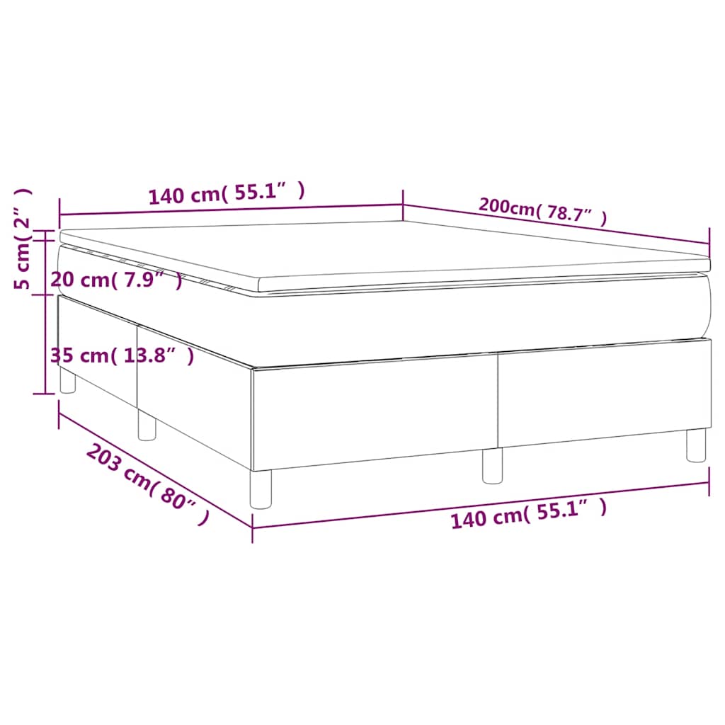 Giroletto a Molle con Materasso Verde Scuro 140x200 cm Velluto | homemem39