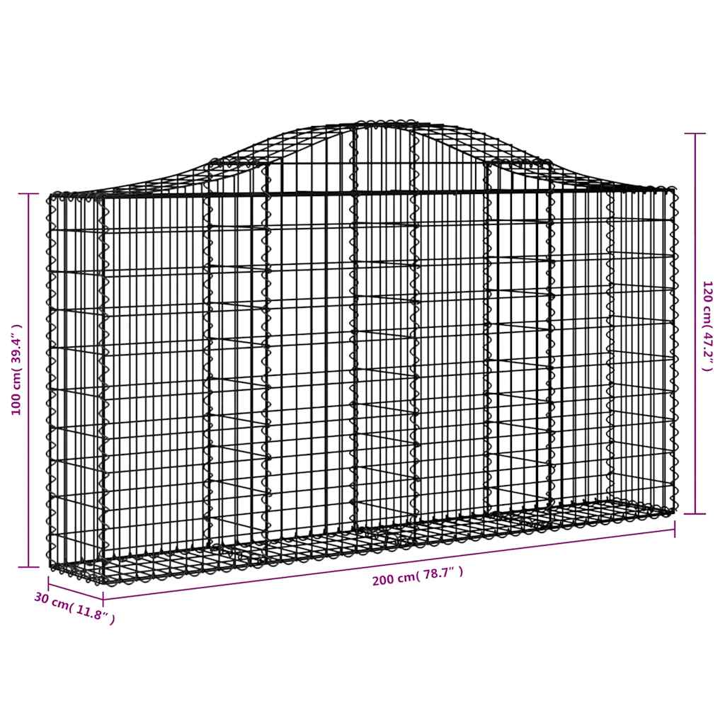 Cesti Gabbioni ad Arco 18 pz 200x30x100/120 cm Ferro Zincato | homemem39