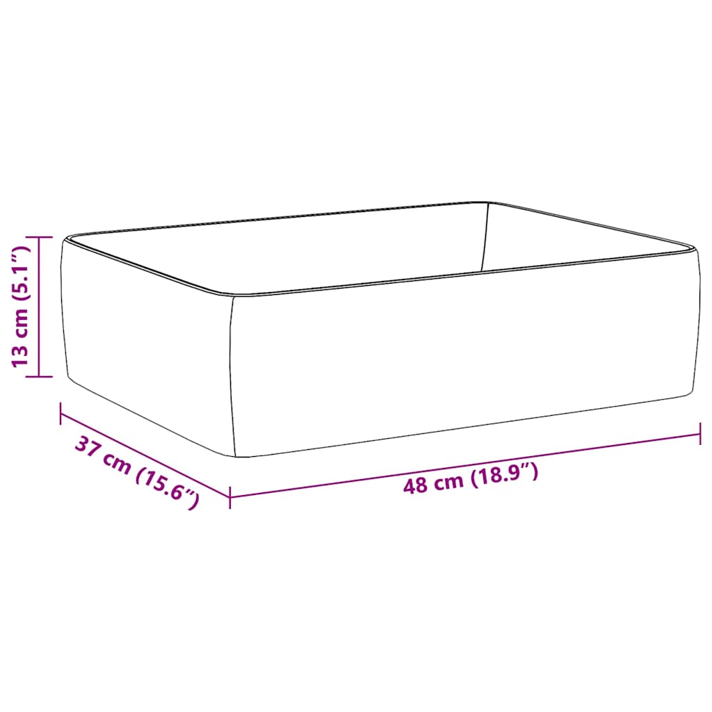 Lavandino Bianco 48x37x13 cm in Ceramica Rettangolare | homemem39