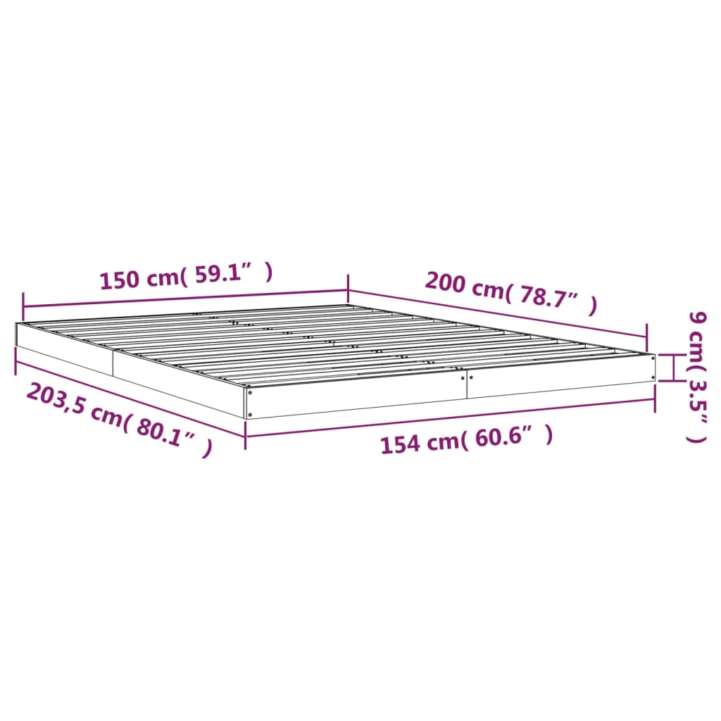 Giroletto 150x200 cm King in Legno Massello di Pino | homemem39