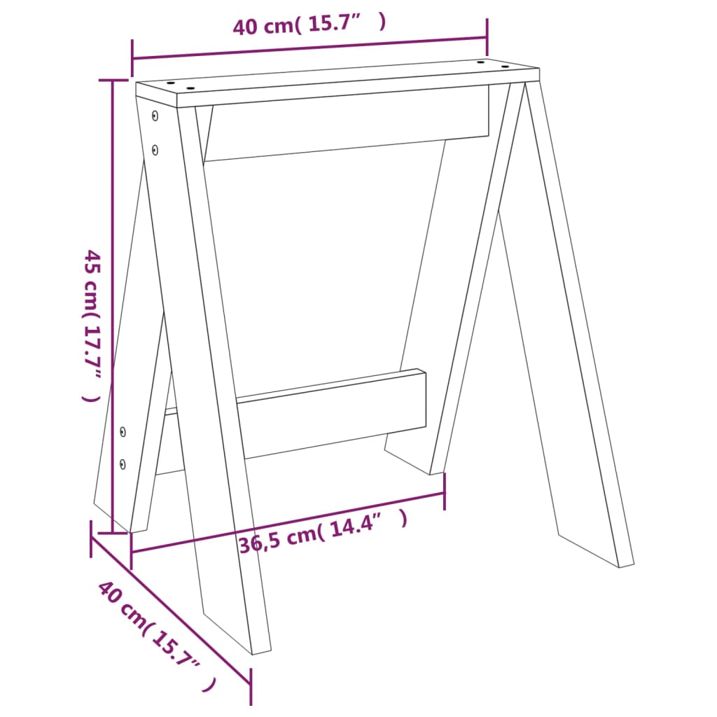 Sgabelli 2 pz Nero 40x40x45 cm in Legno Massello di Pino | homemem39