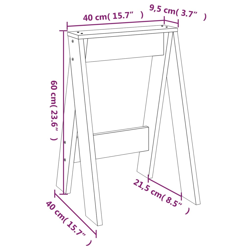 Sgabelli 2 pz Ambra 40x40x60 cm in Legno Massello di Pino | homemem39