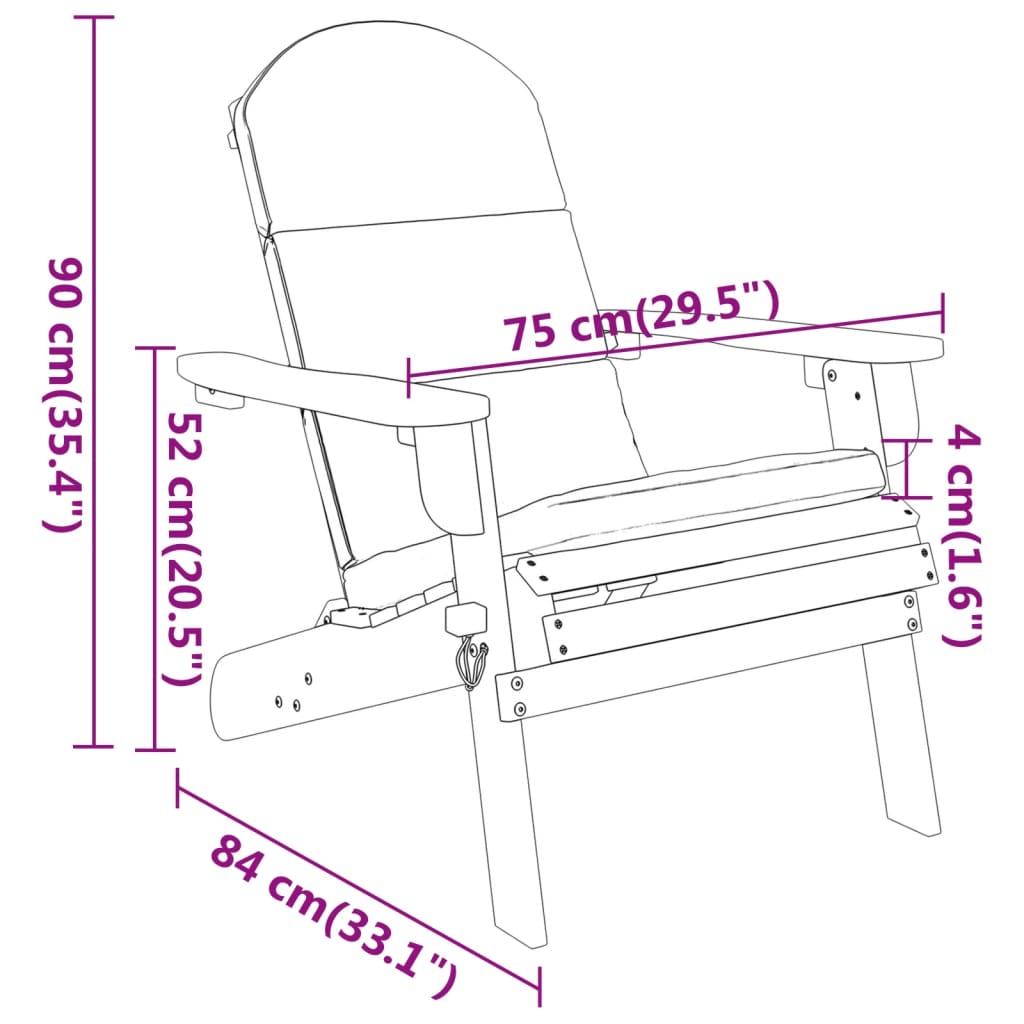 Set Salotto da Giardino Adirondack 4pz Legno Massello di Acacia | homemem39