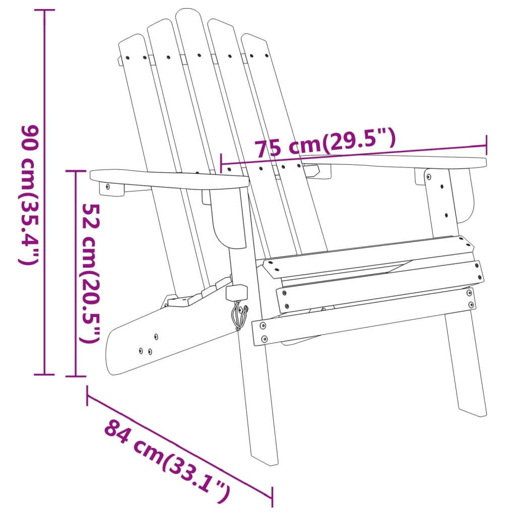 Set Salotto da Giardino Adirondack 5pz Legno Massello di Acacia | homemem39