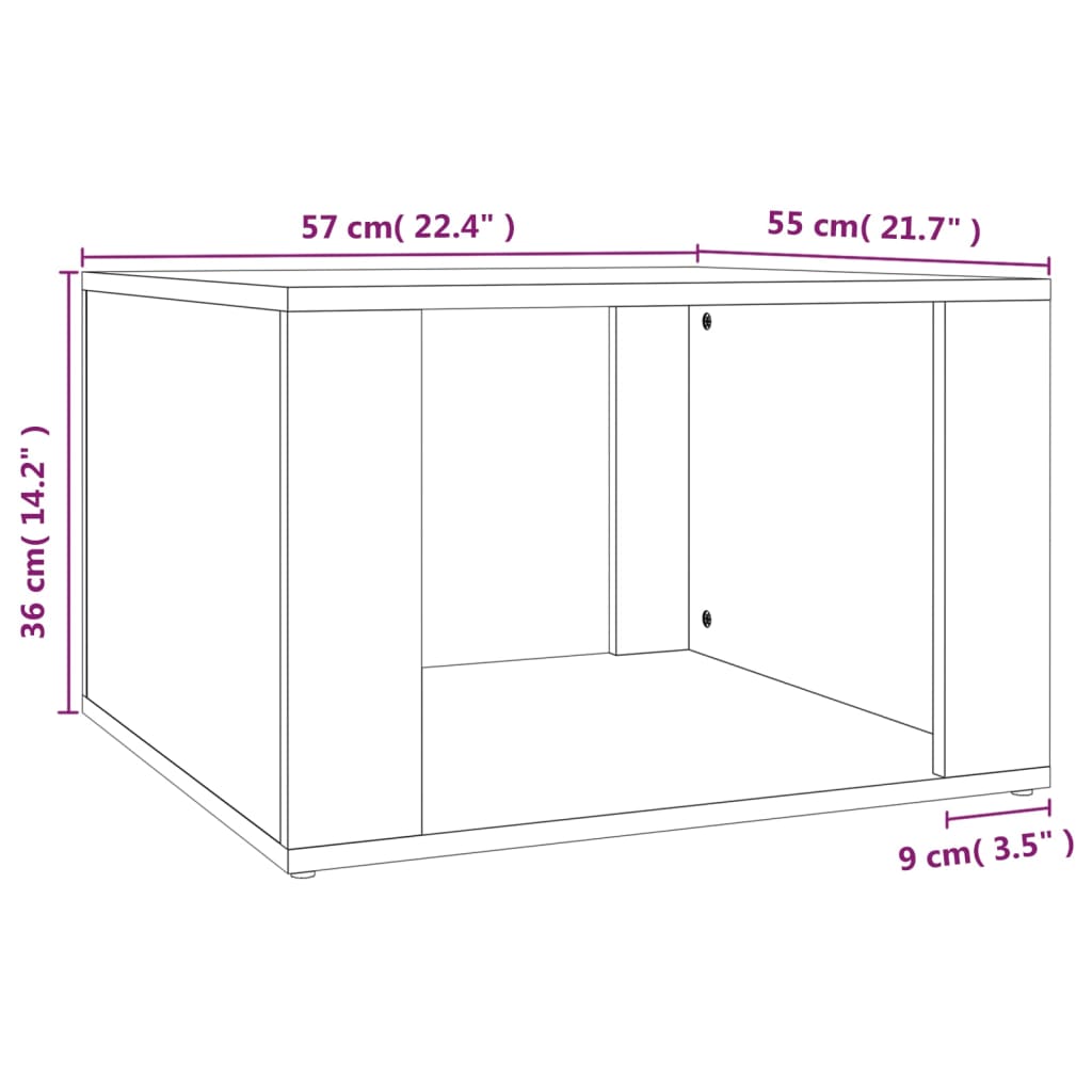Comodino Nero 57x55x36 cm in Legno Multistrato | homemem39
