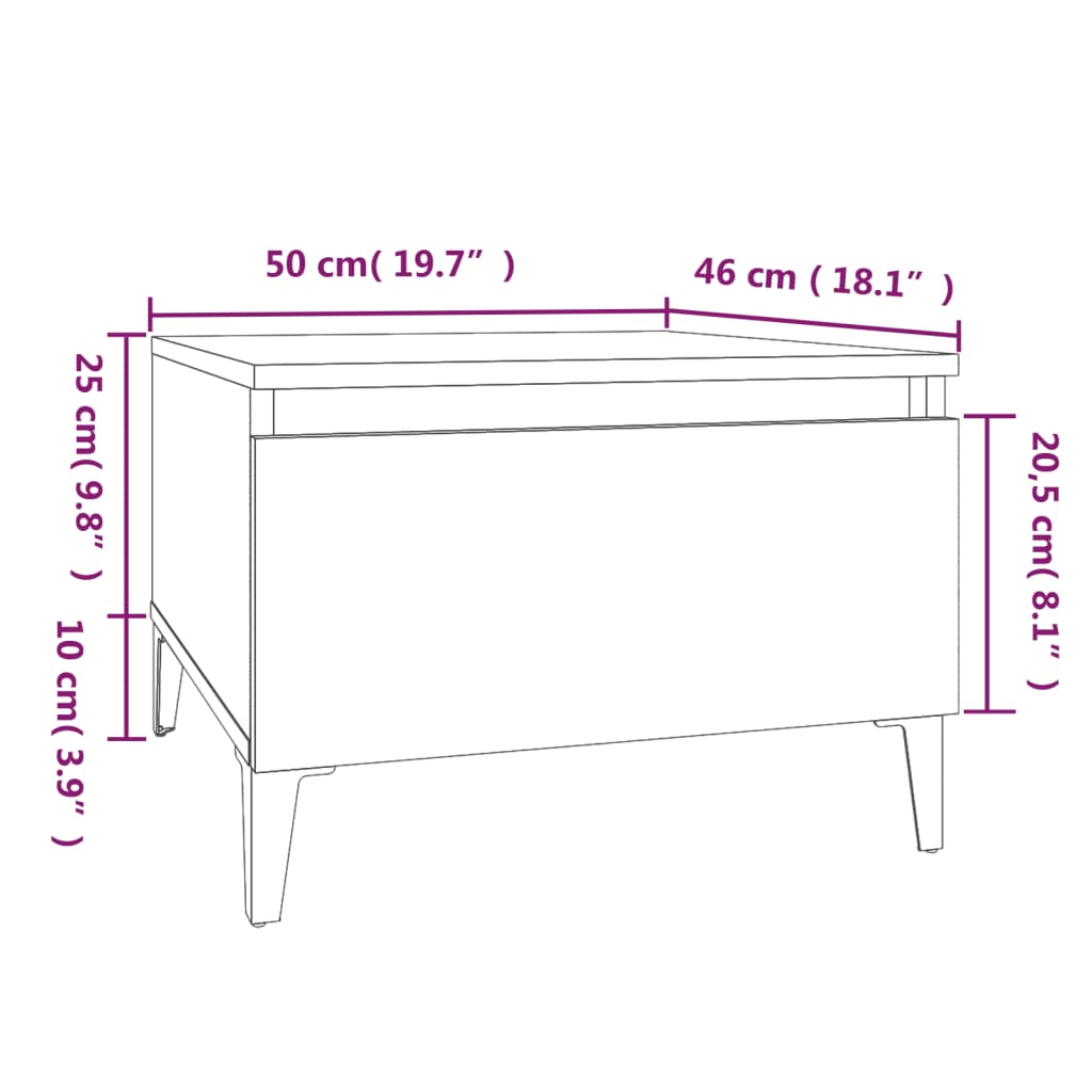 Tavolino Rovere Sonoma 50x46x35 cm in Legno Multistrato | homemem39