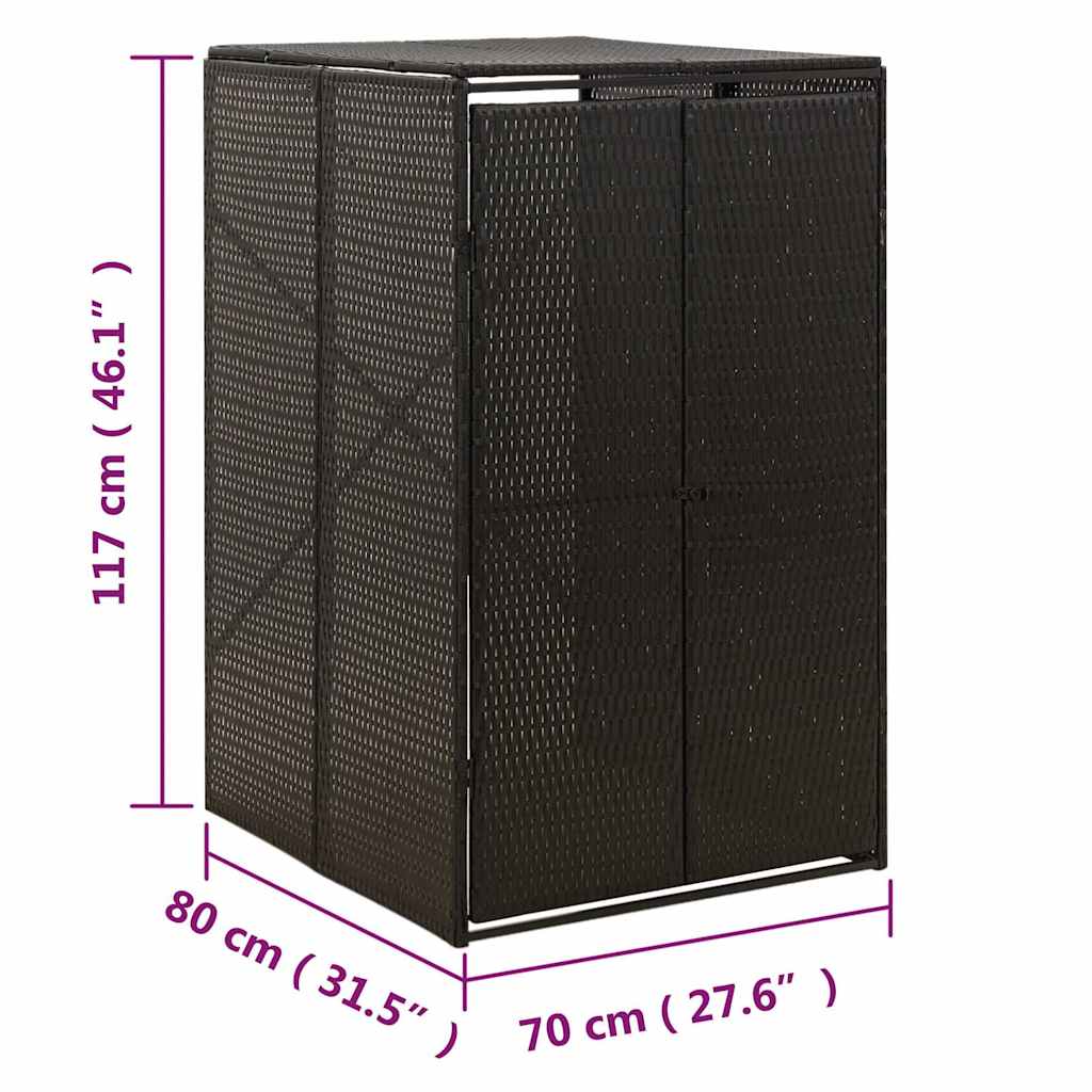 Copribidone Singolo Nero 70x80x117 cm in Polyrattan | homemem39