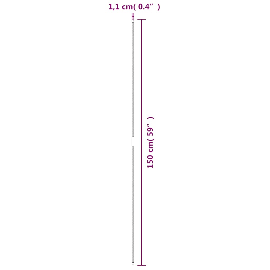 Supporti per Piante da Giardino 30 pz Verde 150 cm Acciaio | homemem39
