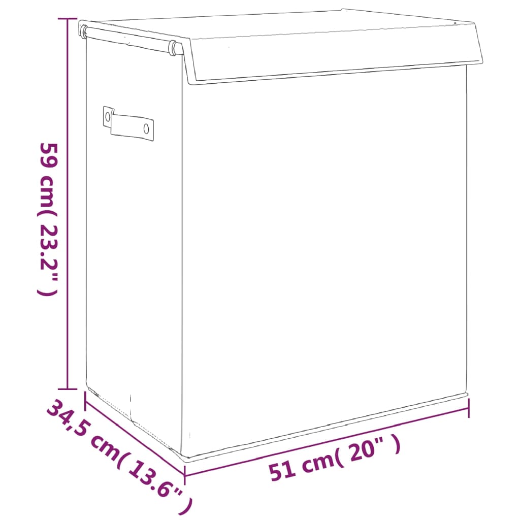 Cesto Biancheria Pieghevole Grigio 51x34,5x59 cm Lino Finto | homemem39