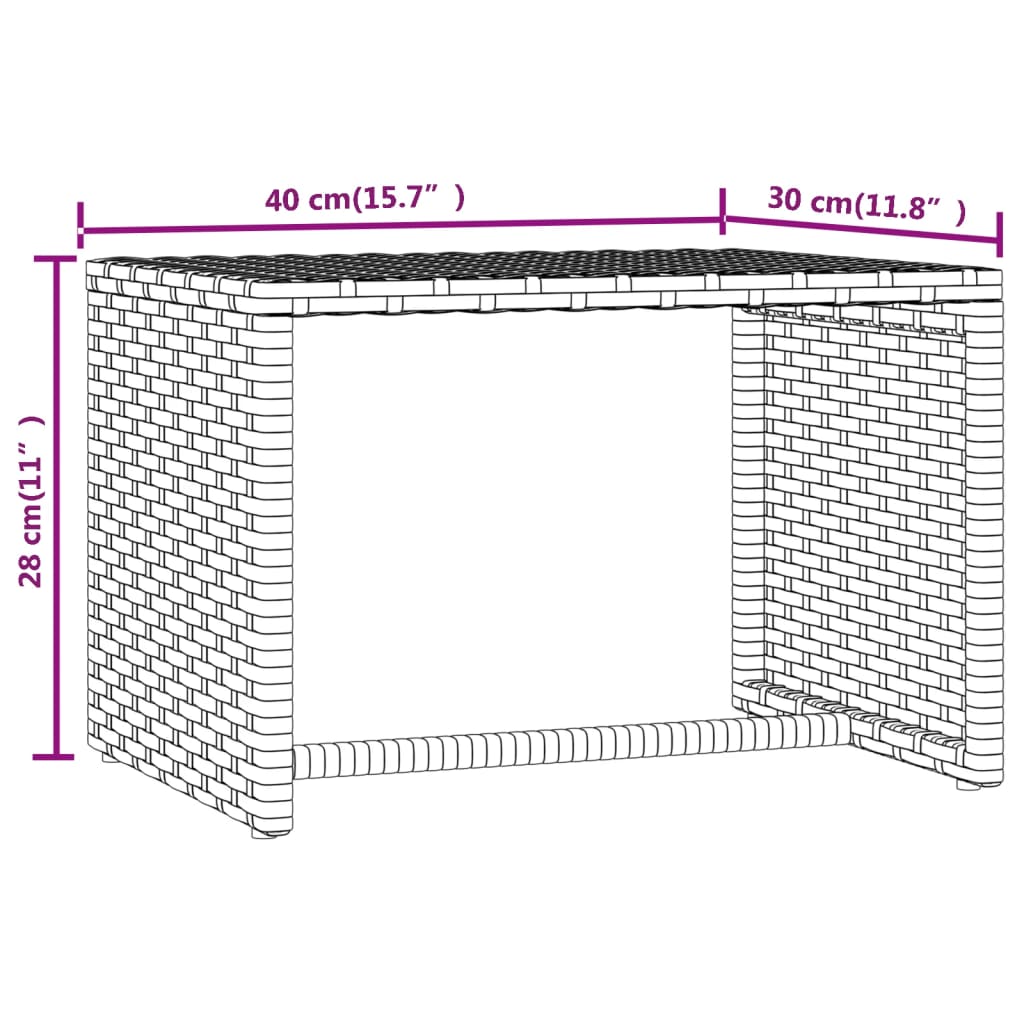Lettino Prendisole 1 pz con Tavolino Grigio in Polyrattan | homemem39
