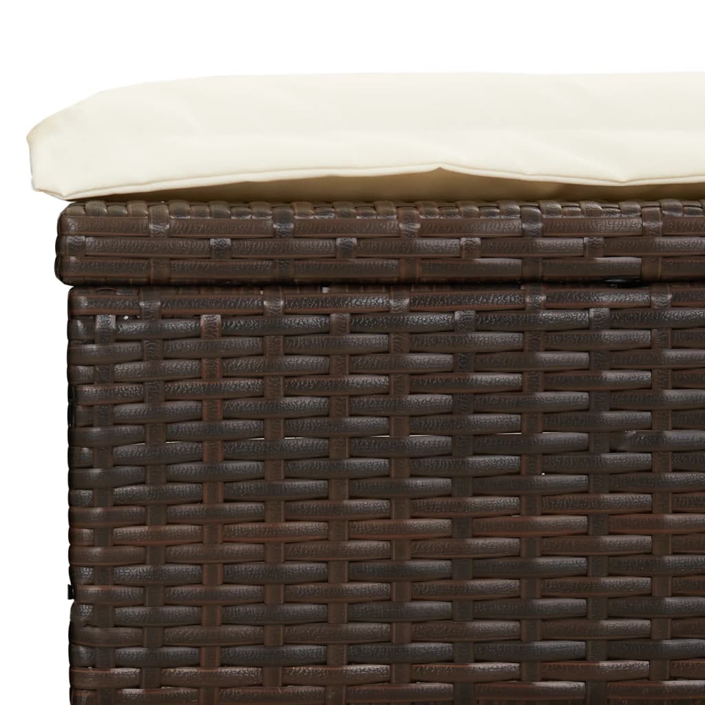 Lettino Doppio Tetto Rotondo Marrone 211x112x140 cm Polyrattan - homemem39