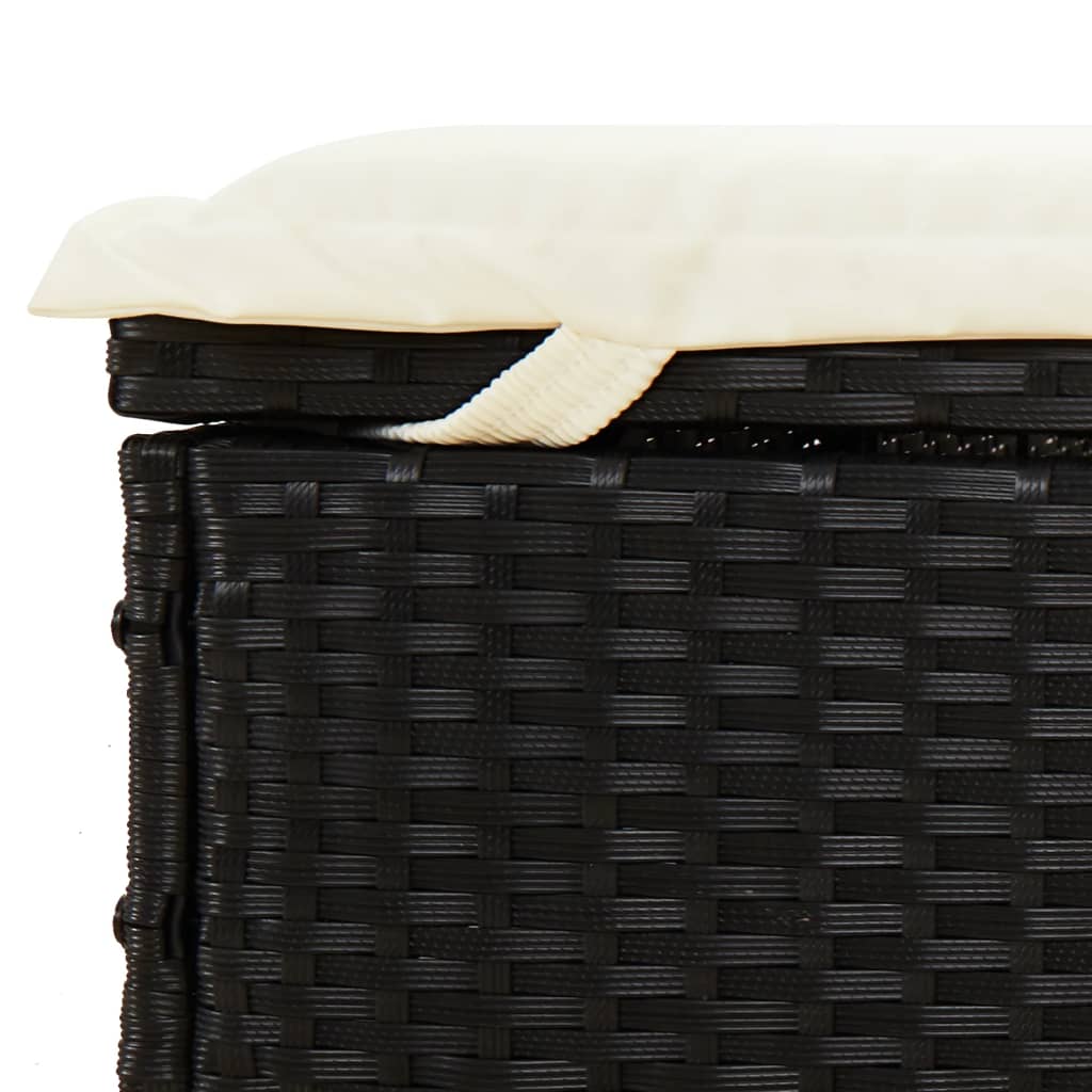 Lettino Doppio Tetto Rotondo Nero 211x112x140 cm in Polyrattan | homemem39