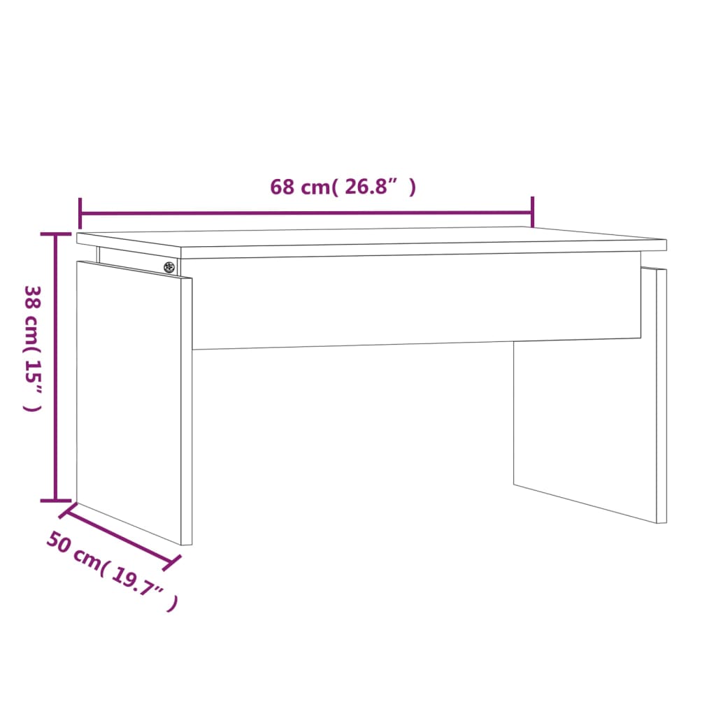 Tavolino da Salotto Rovere Fumo 68x50x38 cm Legno Multistrato | homemem39
