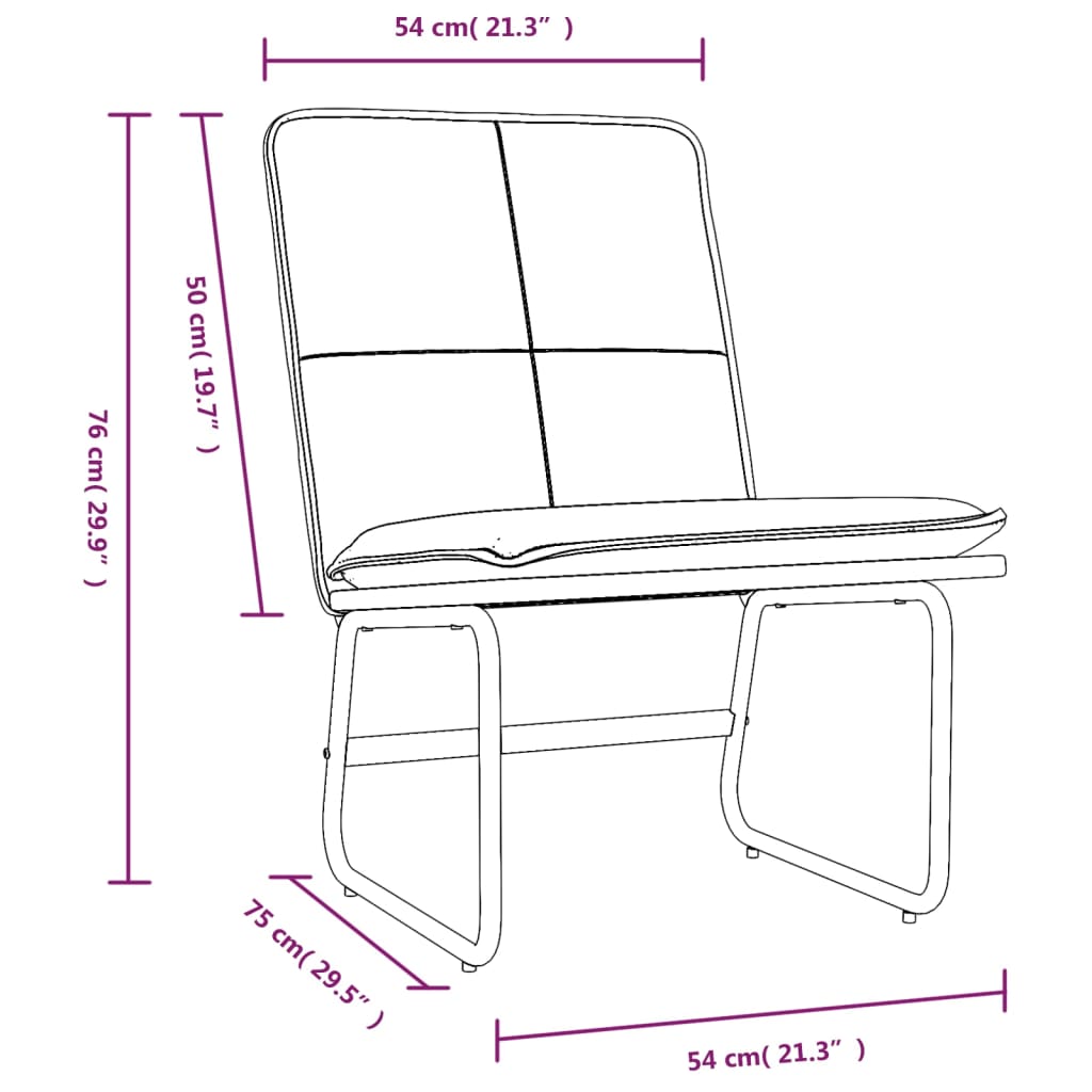 Sedia Lounge Nera 54x75x76 cm in Similpelle | homemem39