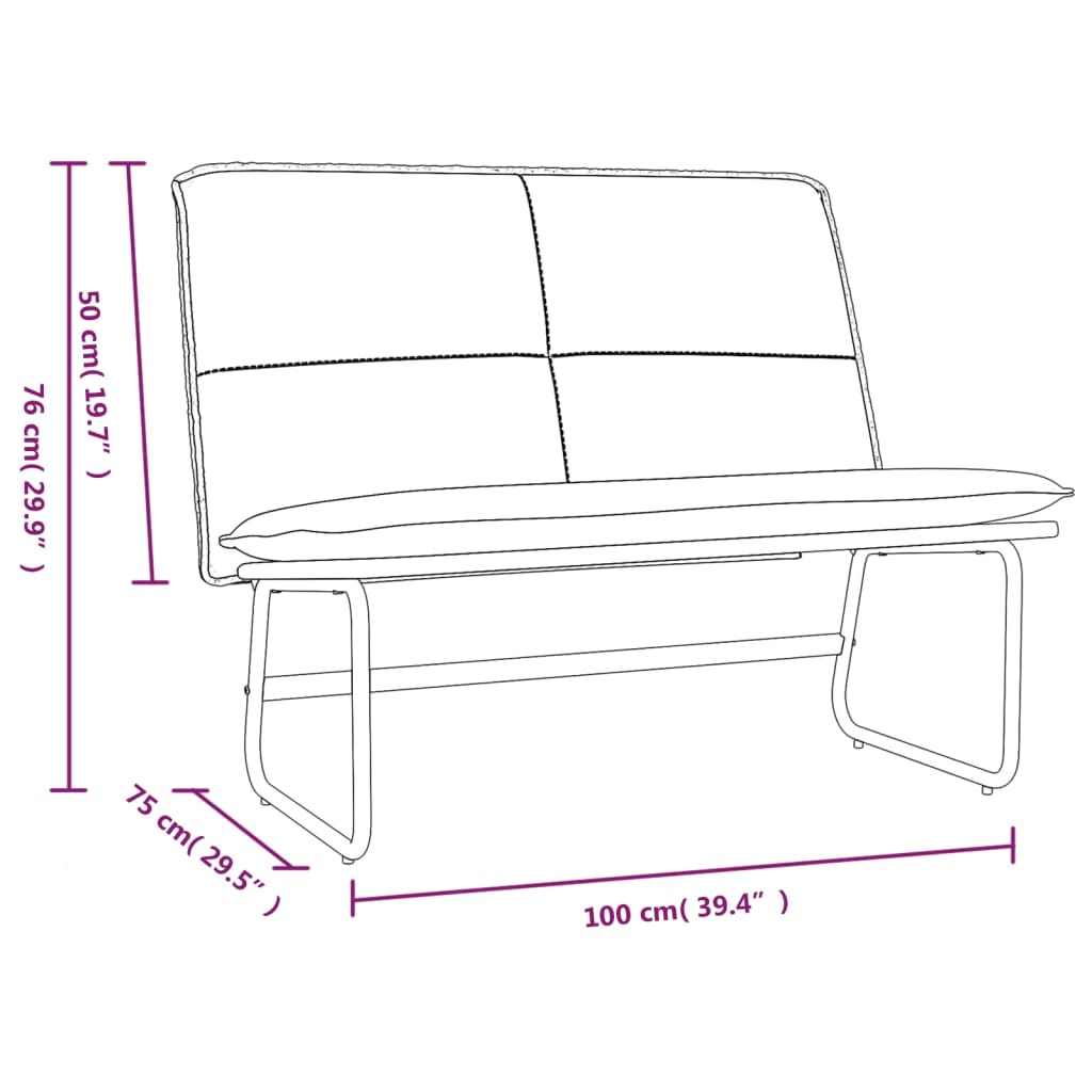 Panca Grigia 100x75x76 cm in Similpelle | homemem39