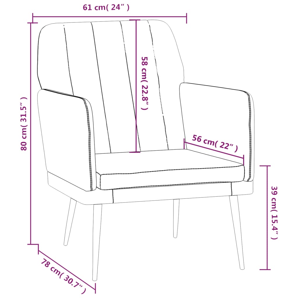 Poltrona Crema 61x78x80 cm Similpelle | homemem39