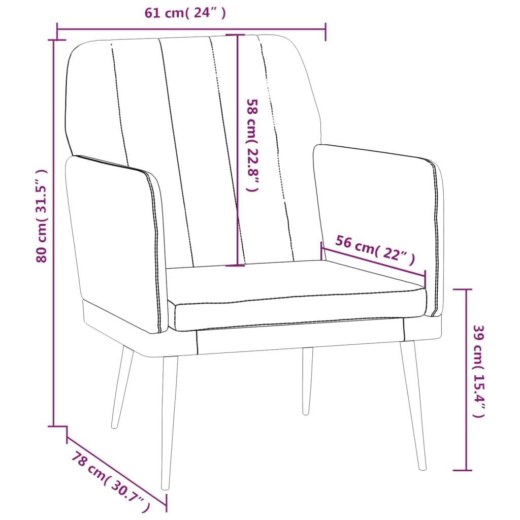 Poltrona Grigio 61x78x80 cm Similpelle | homemem39