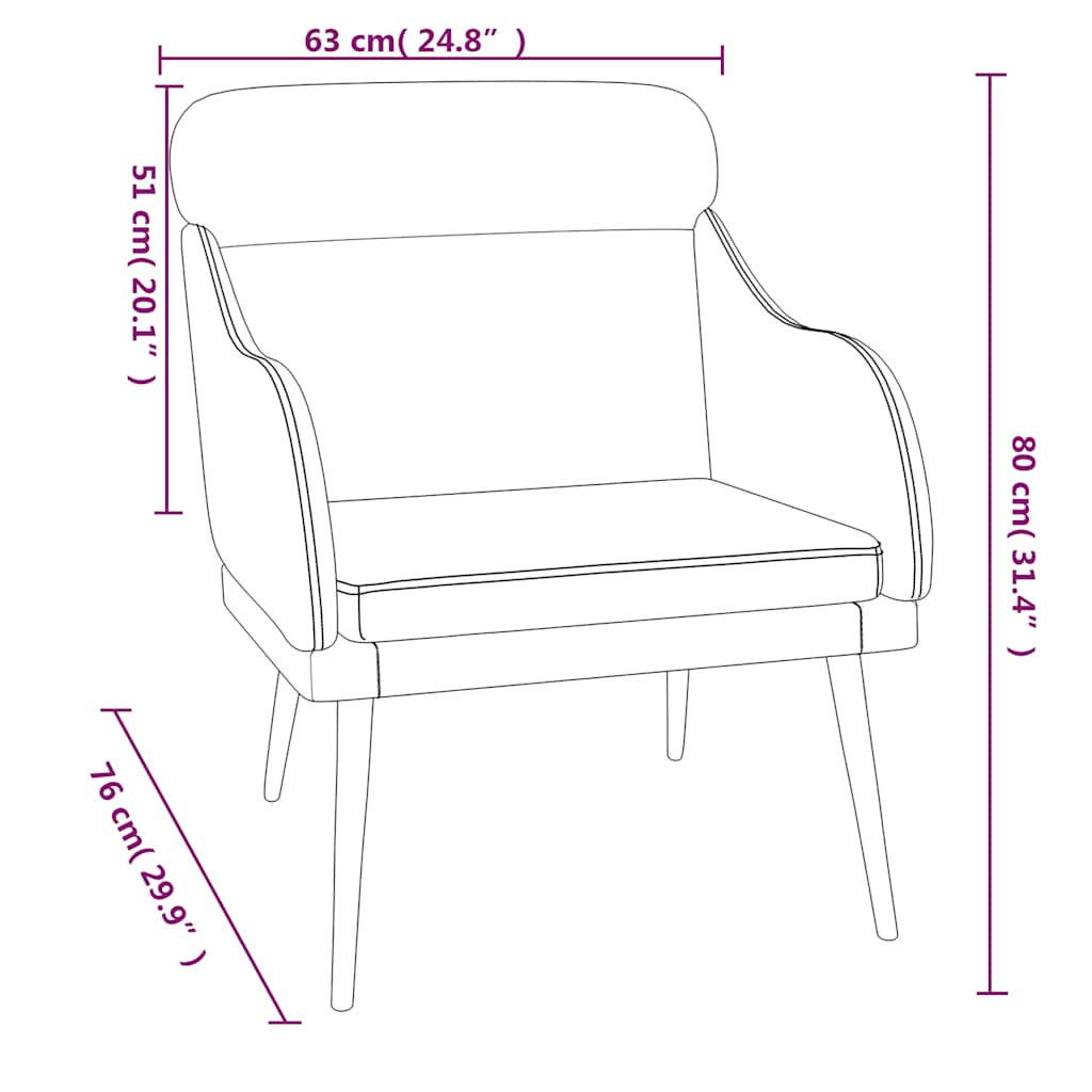 Poltrona Gialla 63x76x80 cm Velluto | homemem39