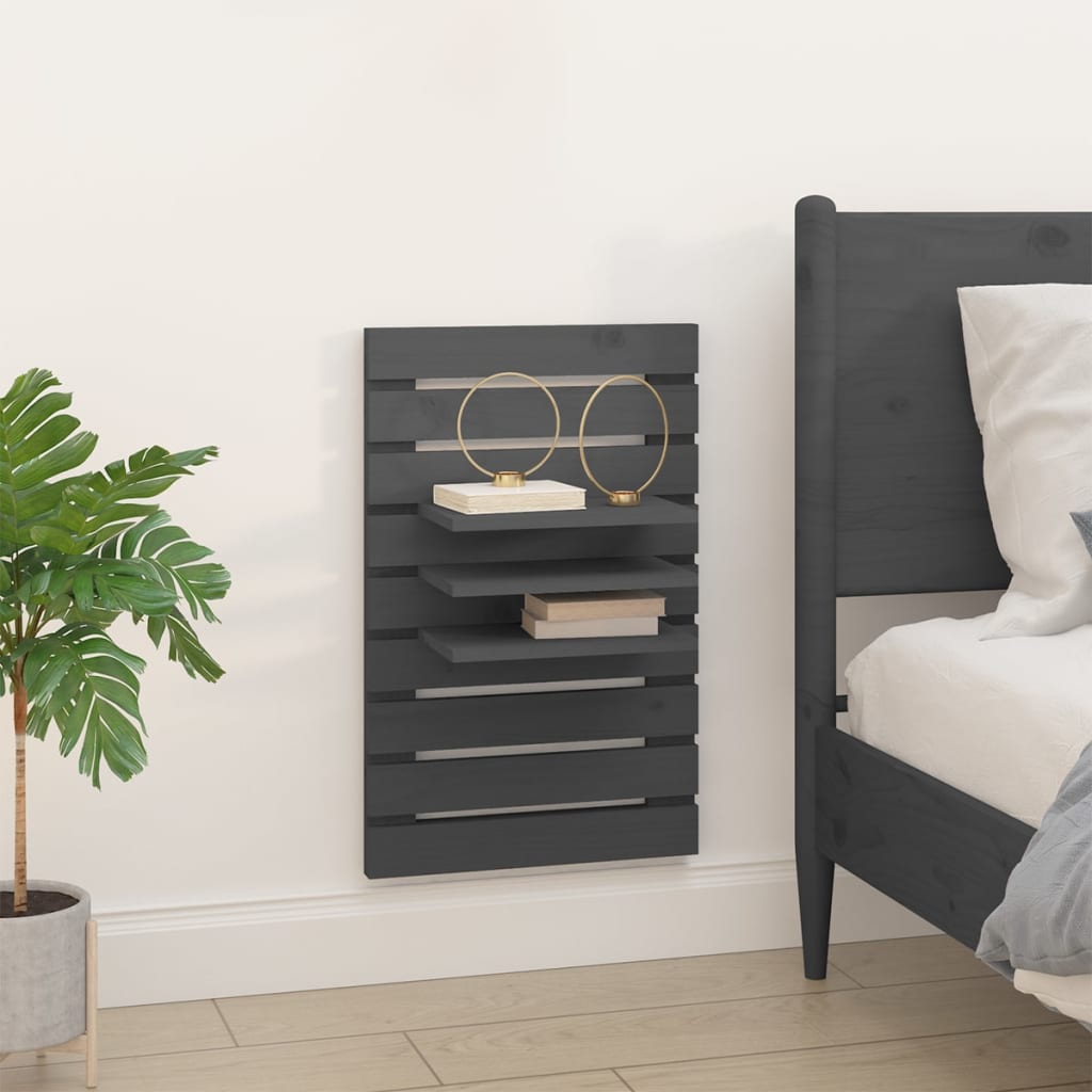 Mensole da Letto a Parete 2 pz Legno Massello di Pino