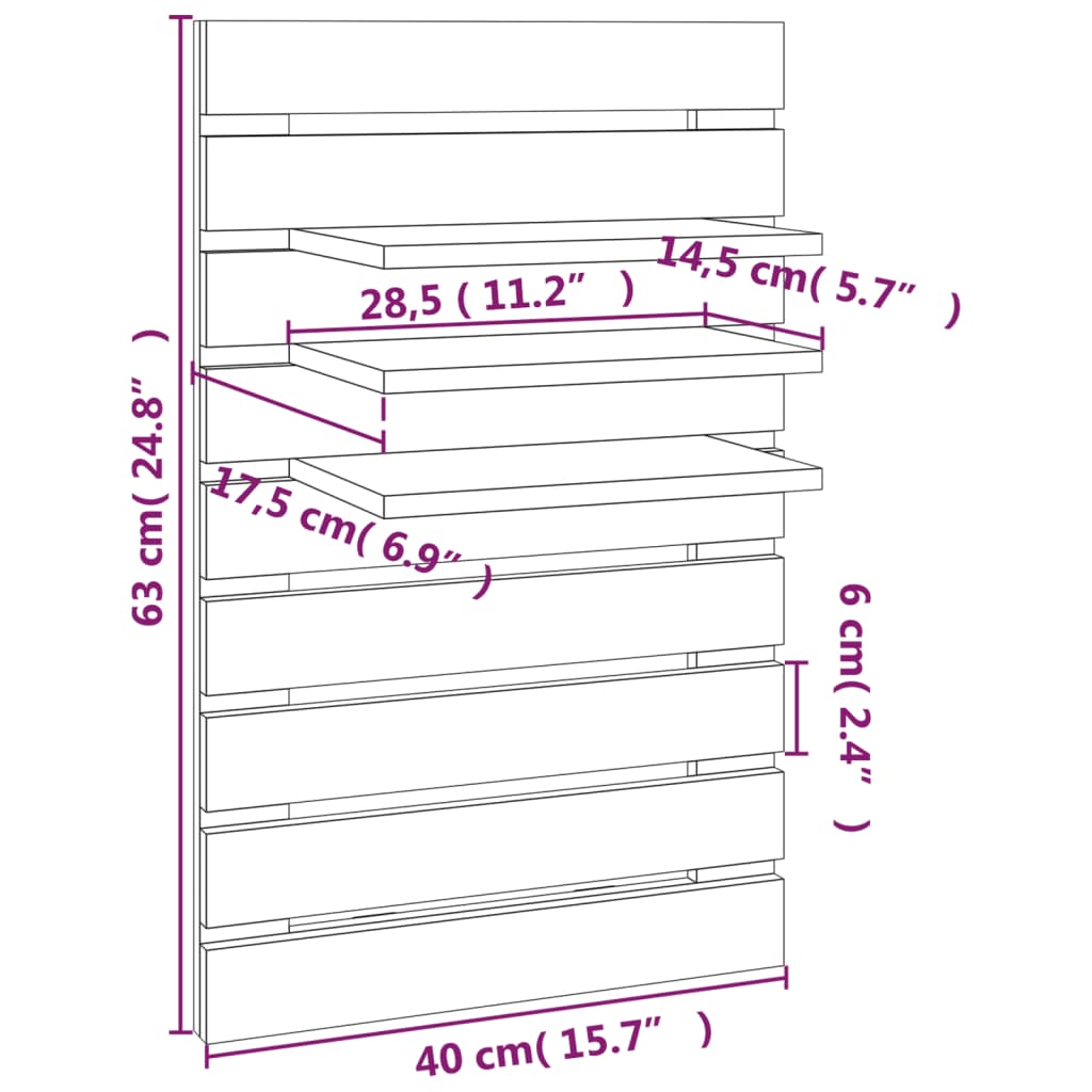 Mensole da Letto a Parete 2 pz Grigio Legno Massello di Pino