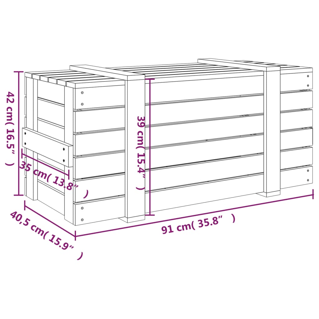 Contenitore Portaoggetti ambra 91x40,5x42cm Legno Massello Pino