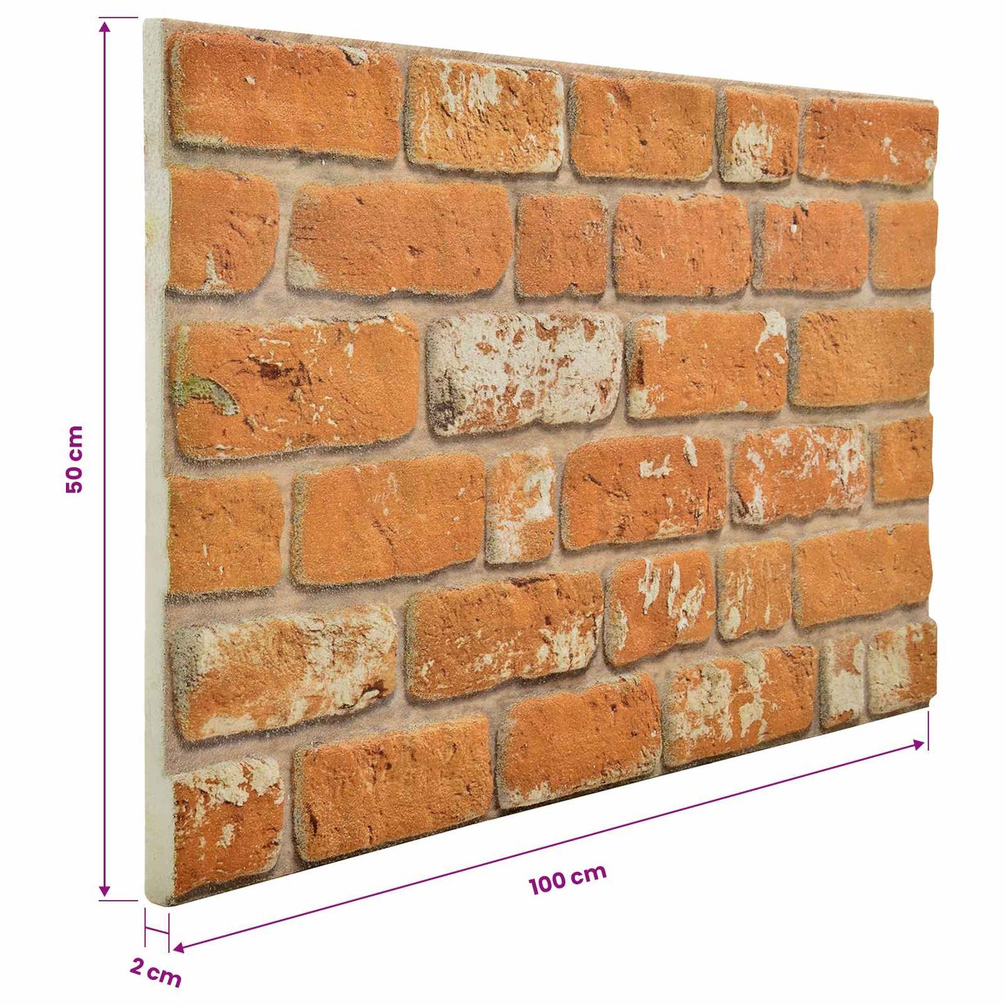 Pannelli da parete 10 pcs Mattone 100 x 50 cm Schiuma EPS | homemem39
