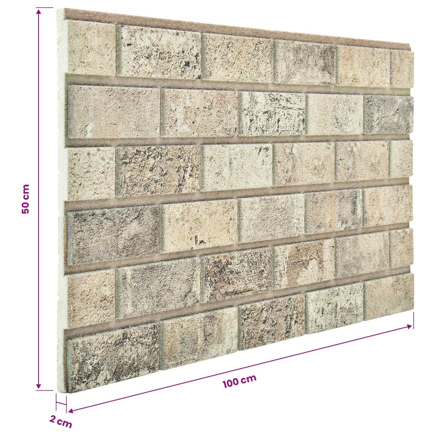 Pannelli da parete 10 pcs Sabbia 100 x 50 cm Schiuma EPS