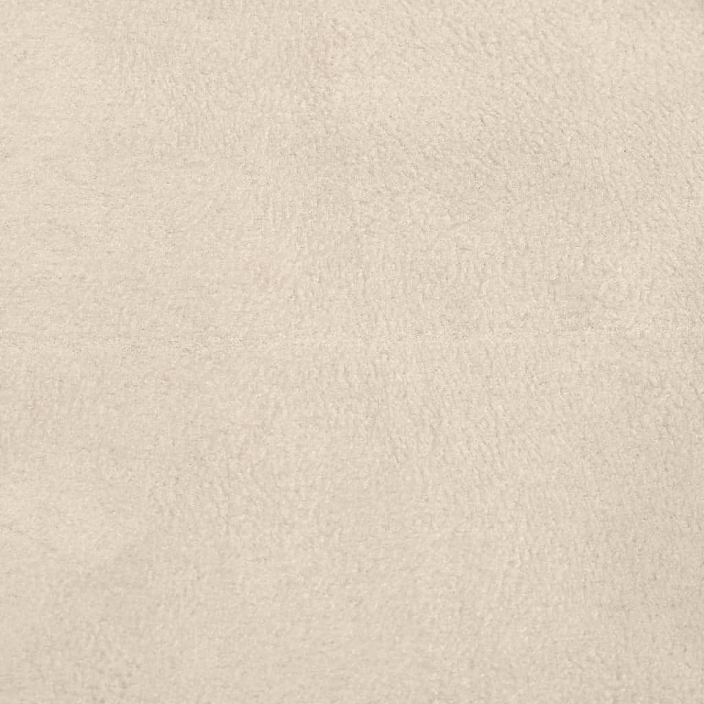 Poltrona Glider con Sgabello Bianco Crema in Tessuto - homemem39